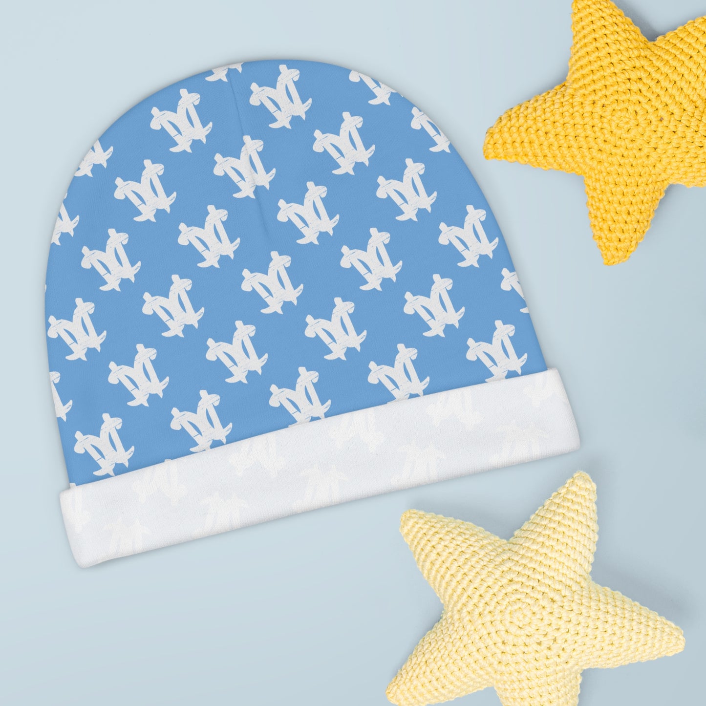 CC Baby Beanie' Light Blue/White